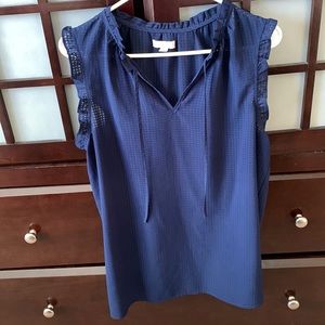 Navy blue short sleeve dress shirt